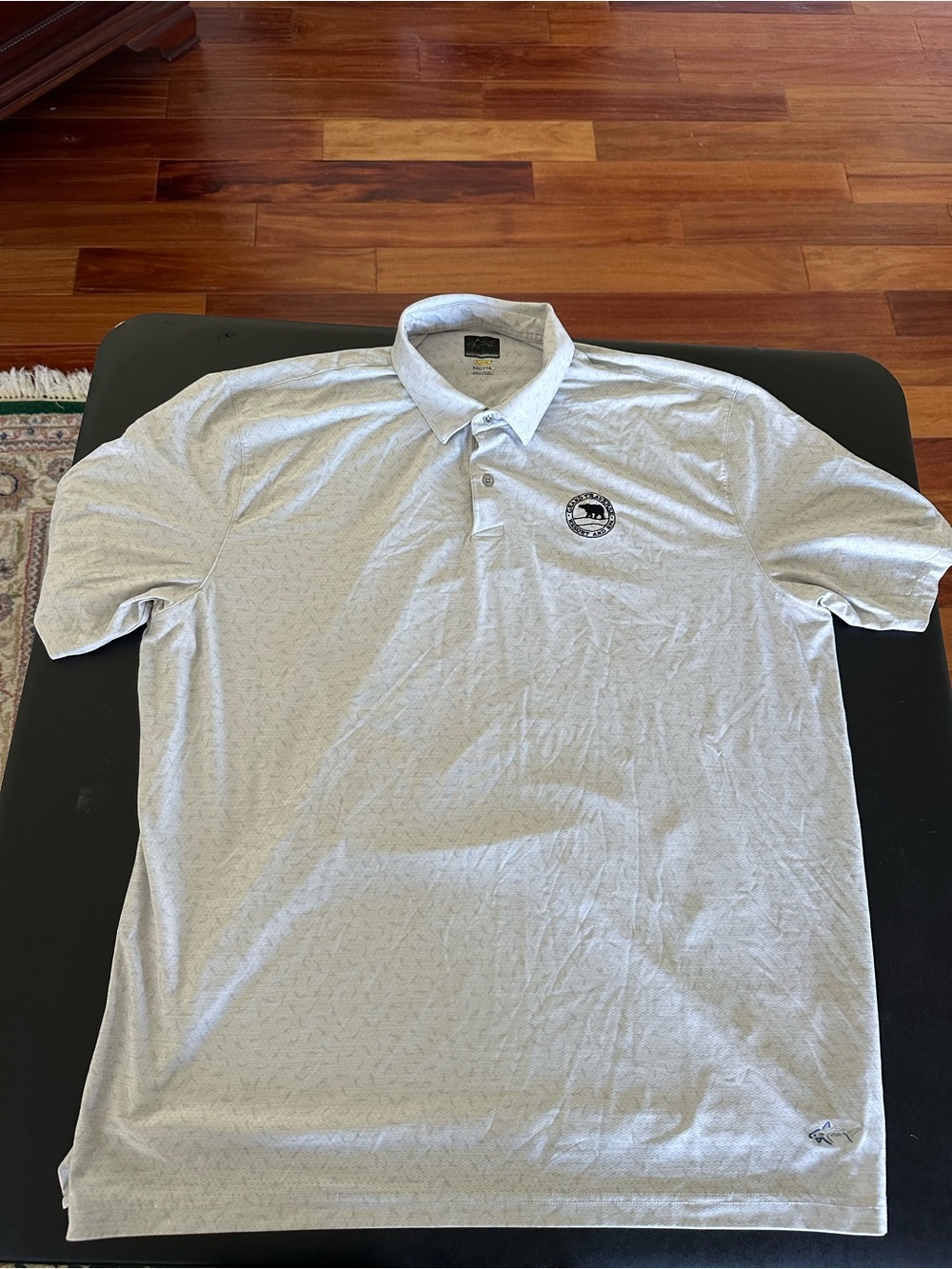 Greg Norman Light Gray Men’s Polo Shirt with Chest Logo